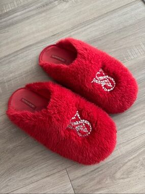 Victoria's Secret Red Plush Slippers